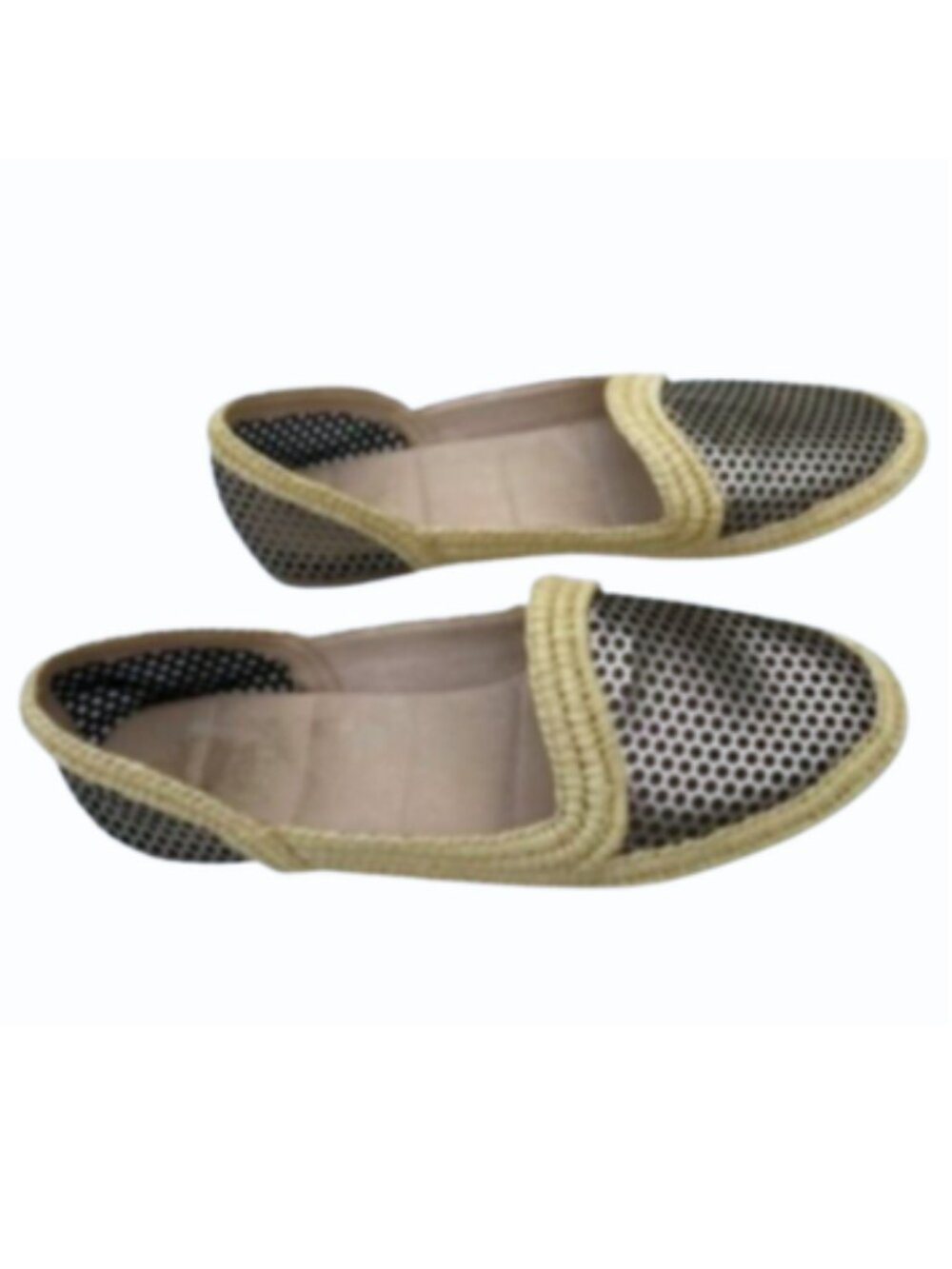 Eileen Fisher Espadrilles SALE! Unique Perforated Honeycomb Silver Metal, sz 7.5